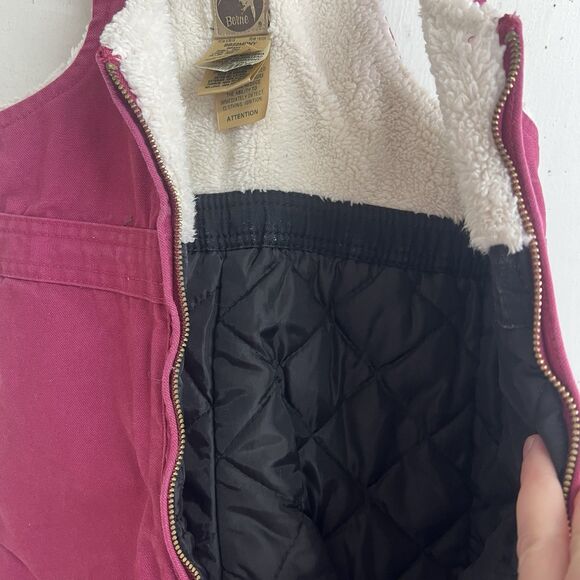 BERNE Pink Infant  Softstone Duck Insulated Bib Overalls Adj Snaps - Picture 2 of 5